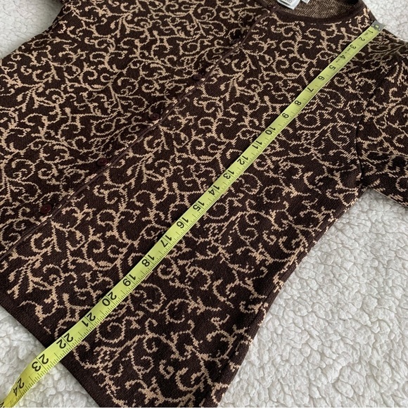 Vintage Talbots Cashmere Blend Knit Cardigan Womens Small Petite Silk Filigree - Picture 6 of 9